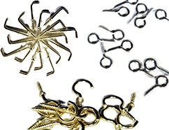 Cup hooks and screw eyes, bulk