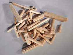 Wood Dowel Pins - 1/4 x 2-1/4 Multi-Groove