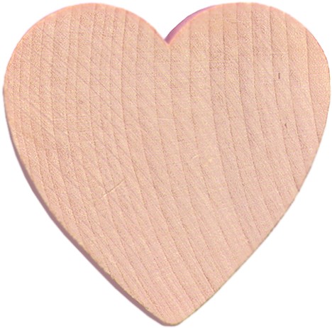 Wood Heart Flat 2 X 1/4 Thick (Per Bag of 25)