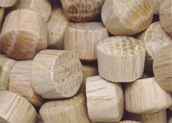 HICKORY - Round Head Plug Tapered Sides (1/4 Diameter) - Per 5000 Wood Plugs