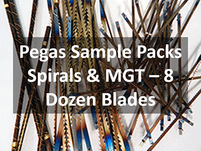 Pack of 18 Assorted Pegas Plain Ended Scroll Saw Blades 