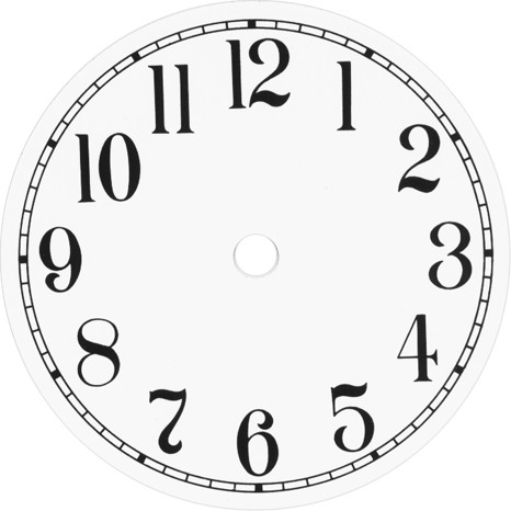 White Arabic Cardstock Clock Dial 4-1/2