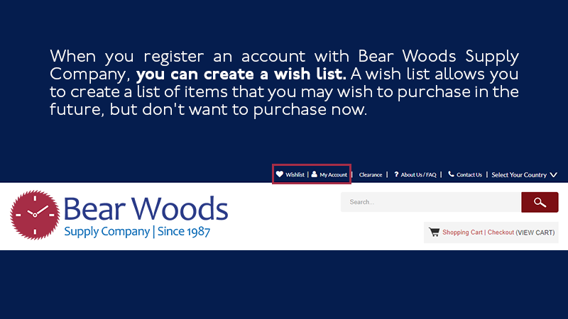 register for a bear woods account