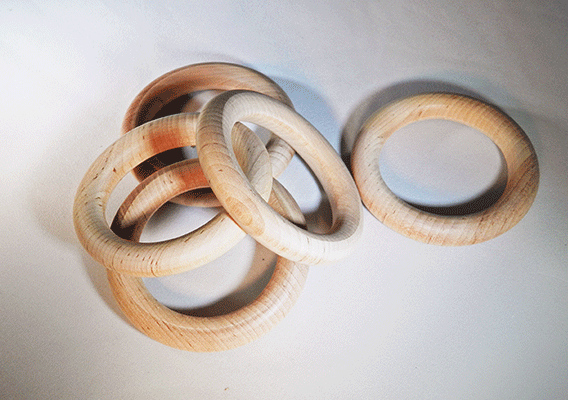 Wooden Rings, 3 Made of Maple in the USA (Per Piece)