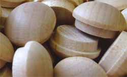 BEECH - Screw Hole Button Wood Plugs with Tapered Sides (1/4 Diameter) - Per 5000 Wood Plugs