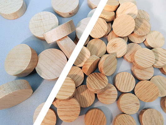 buy sidegrain wood floor plugs in oak and maple | Bear Woods Supply