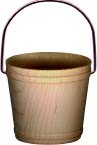 Small wooden pail with handle