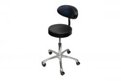 Adjustable Shop Stool with Back Support and casters
