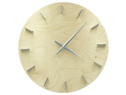 16 Baltic Birch Round Rivka Wilkins Clock Kit with Shiny Silver Clock Hands and Matching Ticks