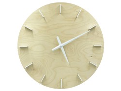 16 Baltic Birch Round Rivka Wilkins Clock Kit with Shiny White Clock Hands and Matching Ticks