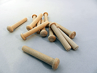 Wooden axle pegs for models and toys