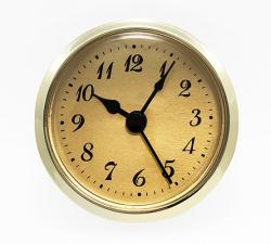 2-5/16 Gold Arabic Clock Insert - Brass Color Bezel