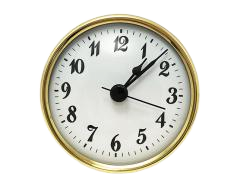 PREMIUM 2-3/4 White Arabic Clock Insert - Real Brass Bezel