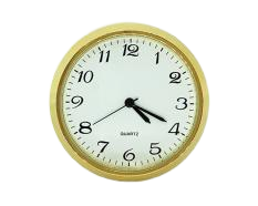2 White Arabic Premium Clock Insert - Brass Bezel