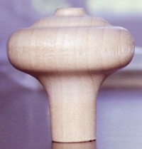 Wood 1-1/4 x 1-15/16 Classic Knob with 3/16 screw hole - Maple (Per 25) CLOSEOUT