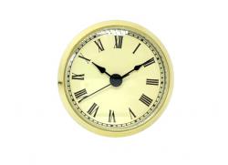 2-7/8 Ivory Roman Clock Insert - Brass Color Bezel