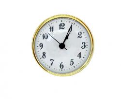 PREMIUM White Arabic Clock Inserts 3-9/16, Real Brass Bezel