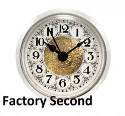2-5/16 Fancy White Arabic Clock Insert - Silver Bezel - Factory Second*