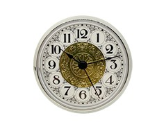 3-1/2 Fancy White Arabic Clock Insert - Silver Bezel