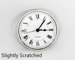 Clock Fitup 3-1/2 Roman Numerals on White Dial (Silver Bezel) - Slightly Scratched