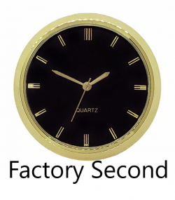 2 Premium Clock Insert With Black Dial - Brass Bezel - Factory Second*