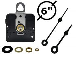USA Made High-Torque Quartz Clock Mechanism with Hands for 6" Diameter Clock