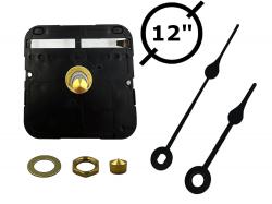 USA Made High-Torque Quartz Clock Mechanism with Hands for 12" Diameter Clock