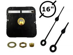 USA Made High-Torque Quartz Clock Mechanism with Hands for 16" Diameter Clock