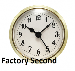 2-5/16 White Arabic Clock Insert - Brass Color Bezel - Factory Second*