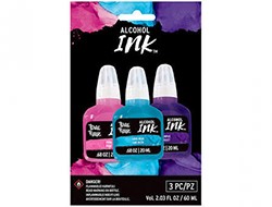 Alcohol Ink - Pink, Lake Blue, Purple (3 Pack)