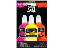 Alcohol Ink - Neon Pink, Yellow, Orange (3 Pack)