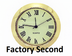 1-7/16 Ivory Roman Clock Inserts - Brass Color Bezel - Factory Second*