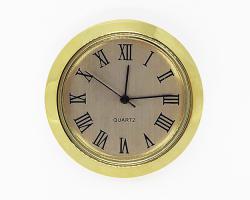 1-7/16 Gold Roman Clock Insert - Gold Bezel