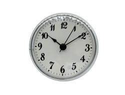 Clock Fitups (Inserts) 3-1/2 Arabic Numerals on White Dial (Silver Bezel)