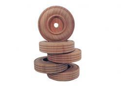 Treaded Wheel Wooden 2-3/4 X 3/4 with 3/8inch hole