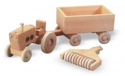 Buy a wood tractor and trailer farm vehicle wooden model plan