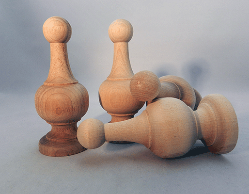 Wood Finials for Curtain Rods 